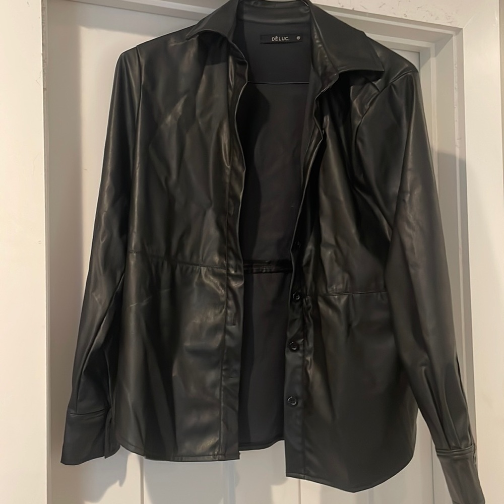 Black leather top